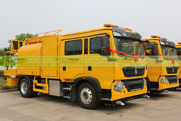 A Line of Sweeper Trucks to HongKong