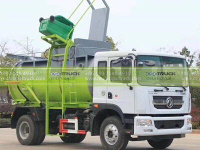 DONGFENG 12CBM Side Loader Garbage Truck Working