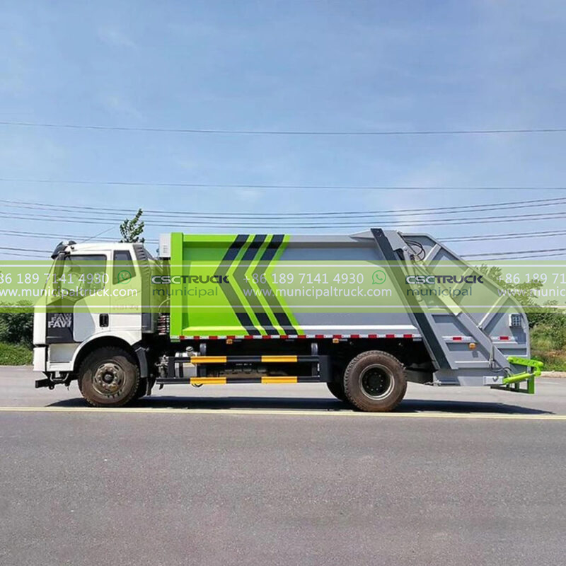 FAW 14CBM Garbage Compactor Vehicle Container