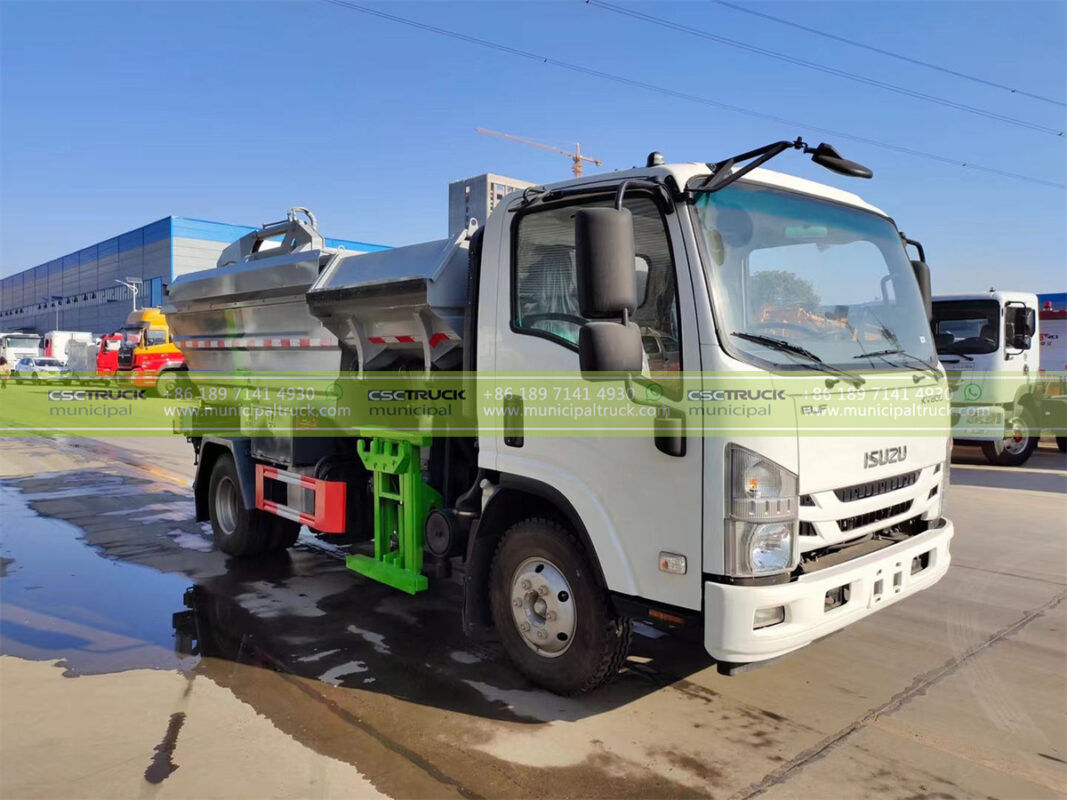 ISUZU 6CBM Self Loading Garbage Dump Truck Head Right