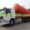 HOWO 20 CBM Fecal Suction Sewage Truck Red Tractor